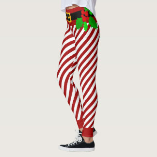Legging Bandas de canas de Natal
