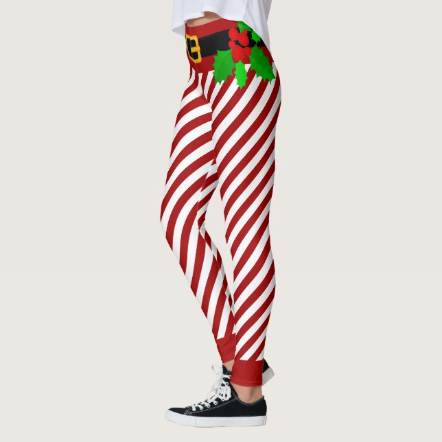 Legging Bandas de canas de Natal (Esquerda)