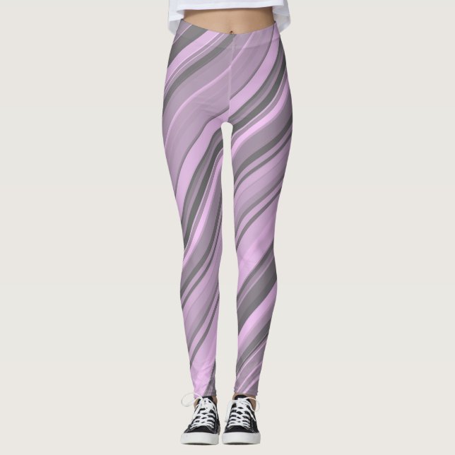 Legging Bandas de Cinzas roxas (Frente)
