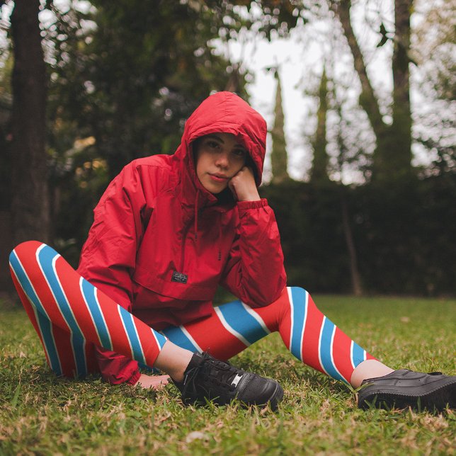 Legging Bandas de Diagonal Azul Vermelho (Criador carregado)