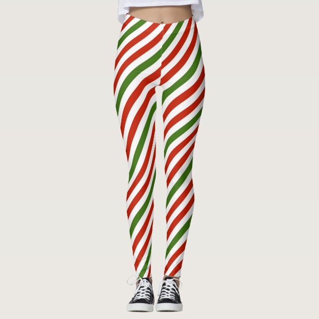 Legging Bandas de Natal Coloridas (Frente)