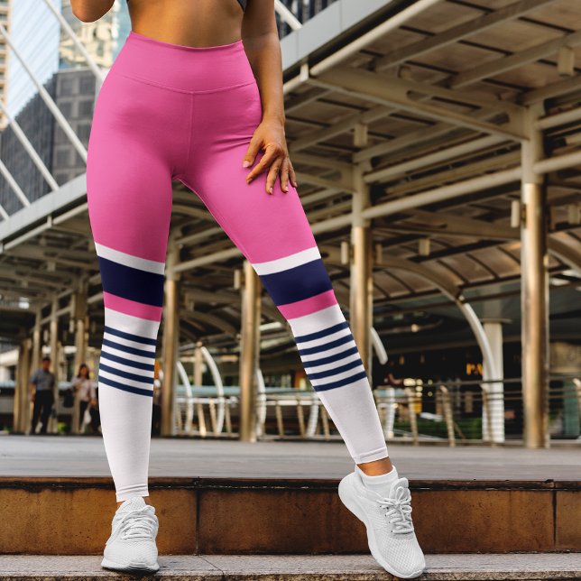 Legging Bandas de Pastel Rosa (Criador carregado)