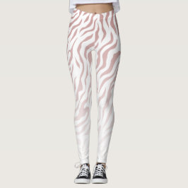 Legging Bandas de Zebra Brancas e Rosa: Na moda