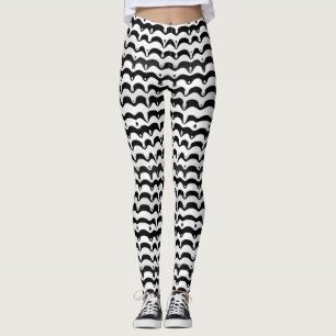 Legging Bandas de Zebra Pretas e Brancas