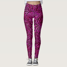 Legging Bandas de Zebra Rosa Quente