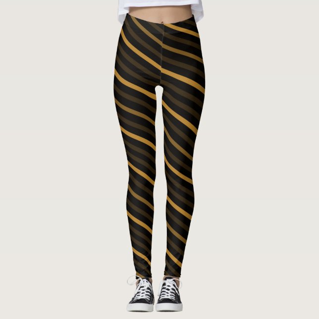 Legging Bandas Diagonais - Laranja (Frente)
