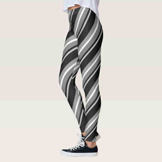 Legging Bandas Diagonais Pretas (Esquerda)