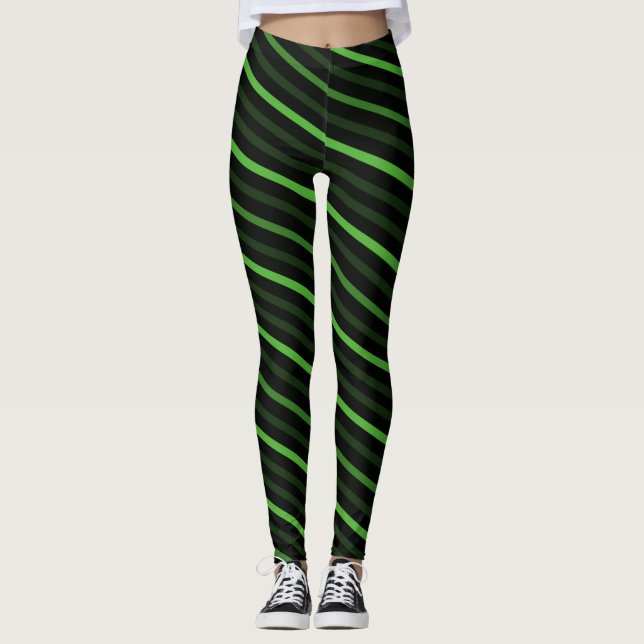 Legging Bandas Diagonais - Verde (Frente)