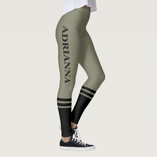 Legging Bandas Horizontais Pretas | Nome | Cinzas quentes (Direita)