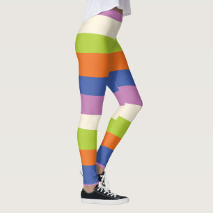 Legging Bandas irregulares - Azul, Laranja, Roxo, Verde e