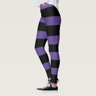Legging Bandas irregulares em roxo e preto