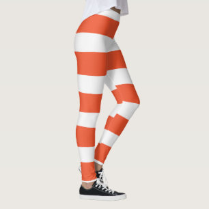 Legging Bandas irregulares - Laranja e branco