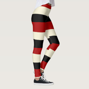 Legging Bandas irregulares - Vermelho e creme