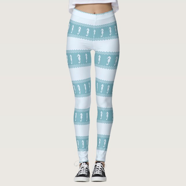 Legging Bandas-marinhos azuis (Frente)