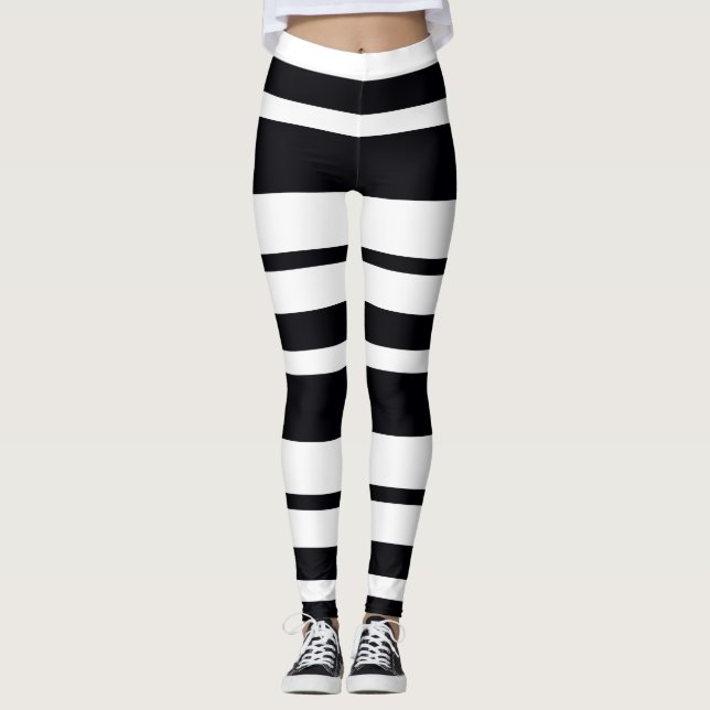 Legging Bandas Pretas E Brancas (Frente)