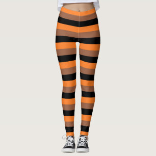 Legging Bandas pretas, laranja e castanhas