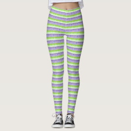 Legging Bandas roxas e verdes