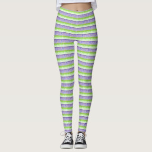 Legging Bandas roxas e verdes