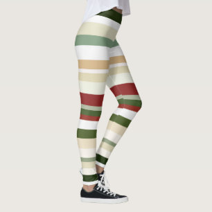Legging Bandas, verdes e vermelhas