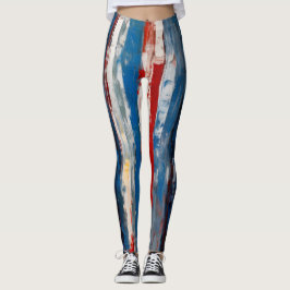 Legging Bandas Verticais Verticais Pintadas Verticais Verm
