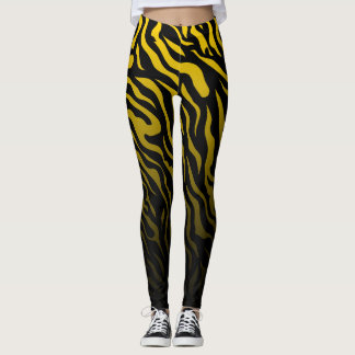 Legging Bandas-zebra amarelas e negras: Na moda