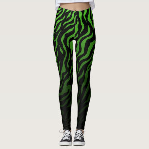 Legging Bandas-zebra verdes e negras: Na moda
