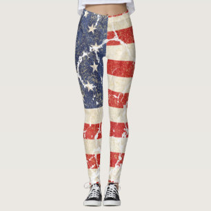 Legging Bandeira 1776 dos E.U., afligida