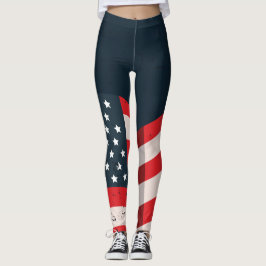 Legging Bandeira afligida dos EUA do vintage