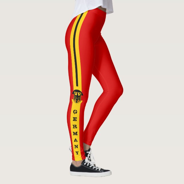 Legging Bandeira Alemã, patriotas de moda/Perna Esportiva (Direita)