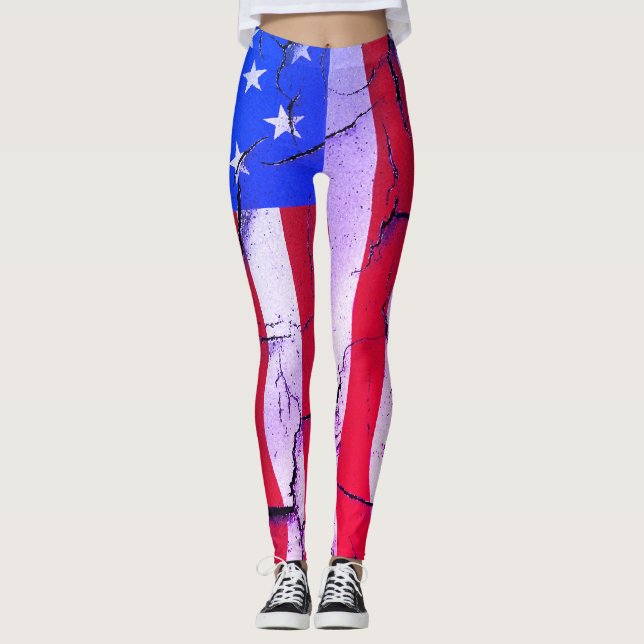 Legging Bandeira Americana 4 De Julho (Frente)