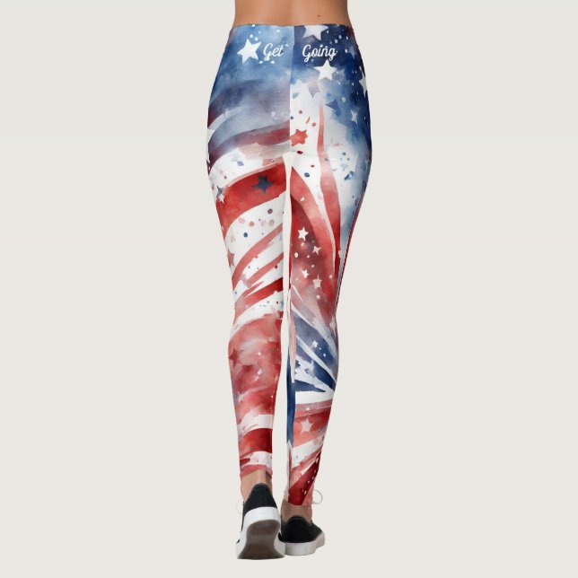 Legging Bandeira Americana 4 de julho (Verso)