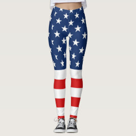 Legging Bandeira americana 4o de caneleiras de julho