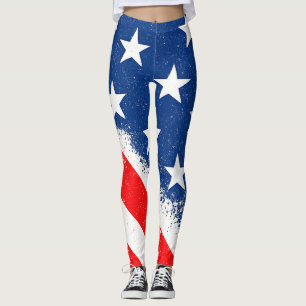Legging Bandeira Americana Camisa Estrelas Patriótica dos