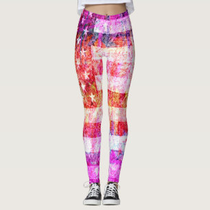 Legging Bandeira Americana Cor Retro #14