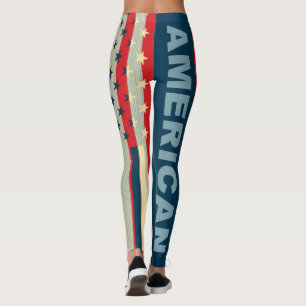 Legging Bandeira Americana Cor Retro #9