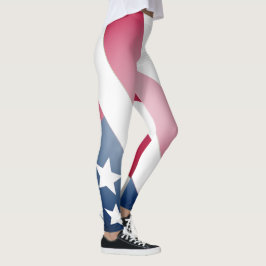 Legging Bandeira Americana em Bandeiras Azuis, Vermelhas e