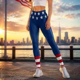 Legging Bandeira americana patriótica estrelas e listras A