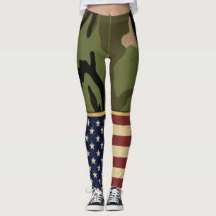 Legging Bandeira Americana Patriótica Militar Camo