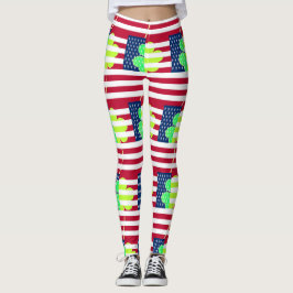 Legging Bandeira americana St Patrick do trevo irlandês