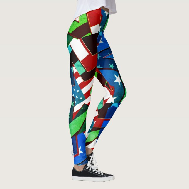 Legging Bandeira Americana Stars Greenleaf Abstrato Leggin (Direita)