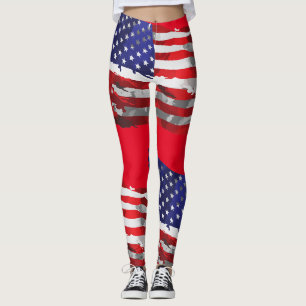 Legging Bandeira americana Thunder_Cove do vintage