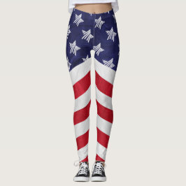 Legging Bandeira americana vermelha branca e azul