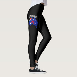 Legging Bandeira Azul e Vermelha Australiana, País das Mul