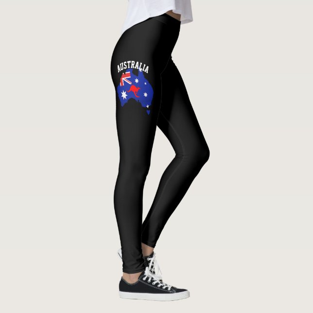 Legging Bandeira Azul e Vermelha Australiana, País das Mul (Direita)