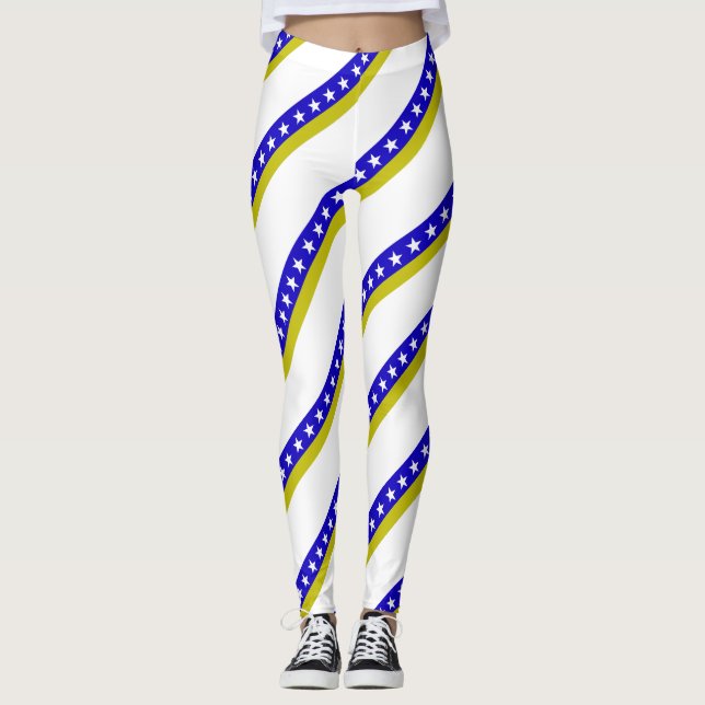 Legging Bandeira bosniana das listras (Frente)