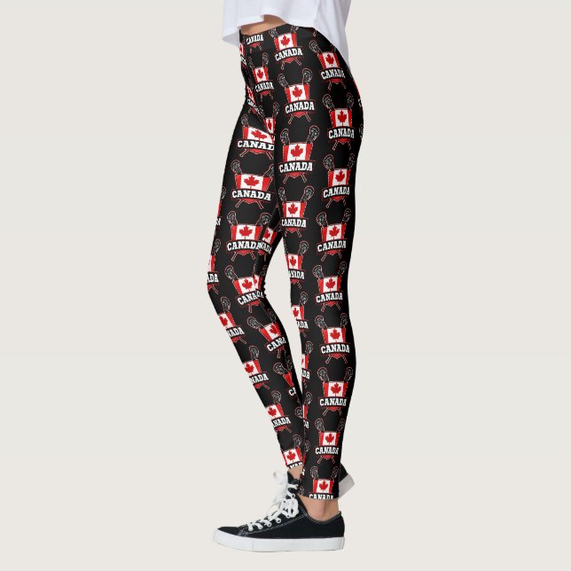 Legging Bandeira canadense Lacrosse LAX Leggins (Esquerda)