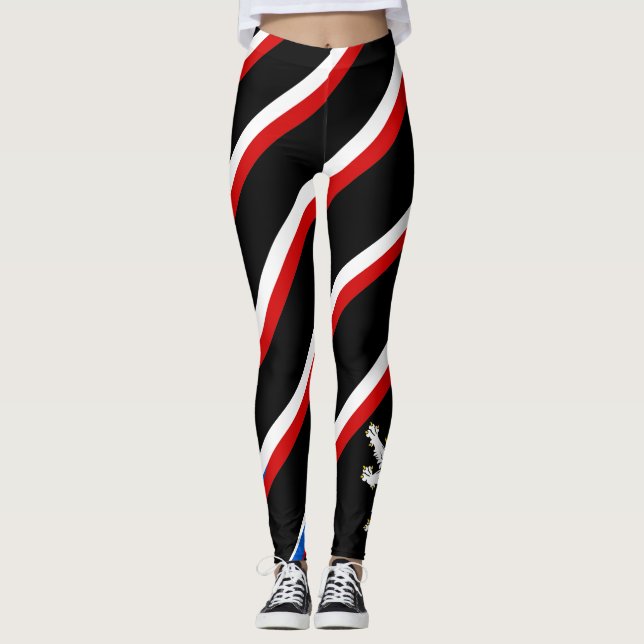 Legging Bandeira checa das listras (Frente)