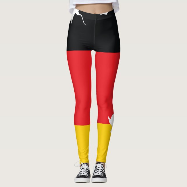 Legging Bandeira da Alemanha no Design de Souvenir de Mapa (Frente)