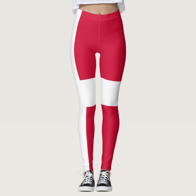 Legging Bandeira da Dinamarca ou do Cloth dinamarquês (Frente)