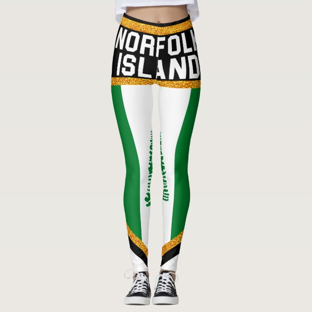 Legging Bandeira da Ilha Norfolk (Frente)
